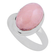 6.58cts solitaire natural orange morganite oval 925 silver ring size 8 n39958