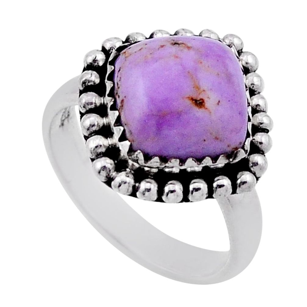 5.31cts solitaire natural phosphosiderite silver adjustable ring size 7 n46564