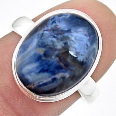 10.06cts solitaire natural pietersite (african) 925 silver ring size 8.5 u47973