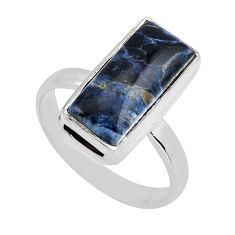 6.83cts solitaire natural pietersite (african) 925 silver ring size 10.5 y82302