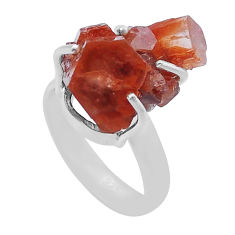 14.57cts solitaire natural pink aragonite 925 silver ring jewelry size 6 n47593