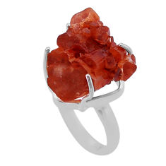 26.96cts solitaire natural pink aragonite fancy 925 silver ring size 8 n47599