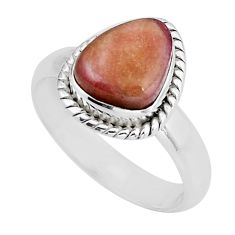 4.03cts solitaire natural pink bio tourmaline fancy silver ring size 8 y56544