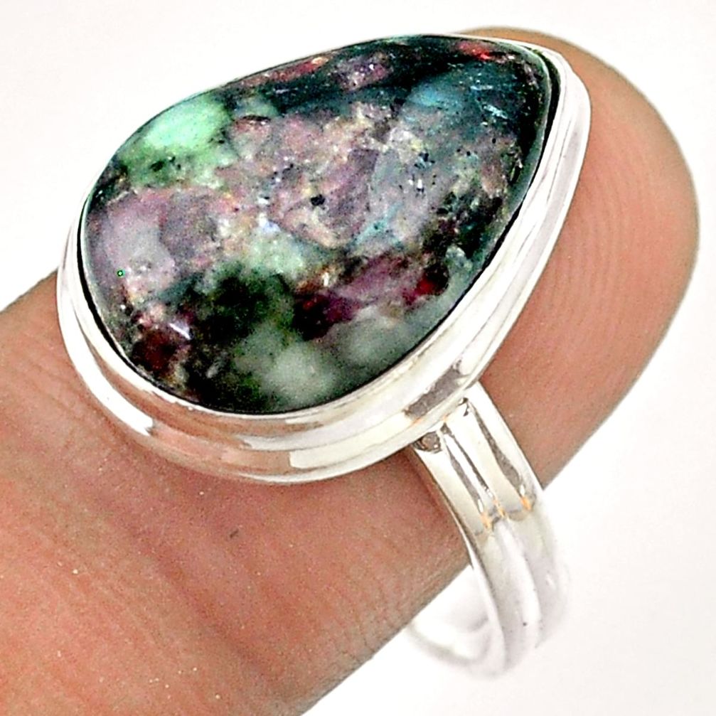9.97cts solitaire natural pink eudialyte 925 sterling silver ring size 10 t54462