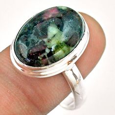 9.40cts solitaire natural pink eudialyte 925 sterling silver ring size 10 t54475