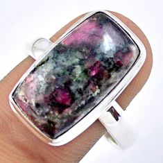 9.38cts solitaire natural pink eudialyte 925 sterling silver ring size 10 u12127