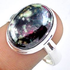 9.41cts solitaire natural pink eudialyte 925 sterling silver ring size 10 u12129