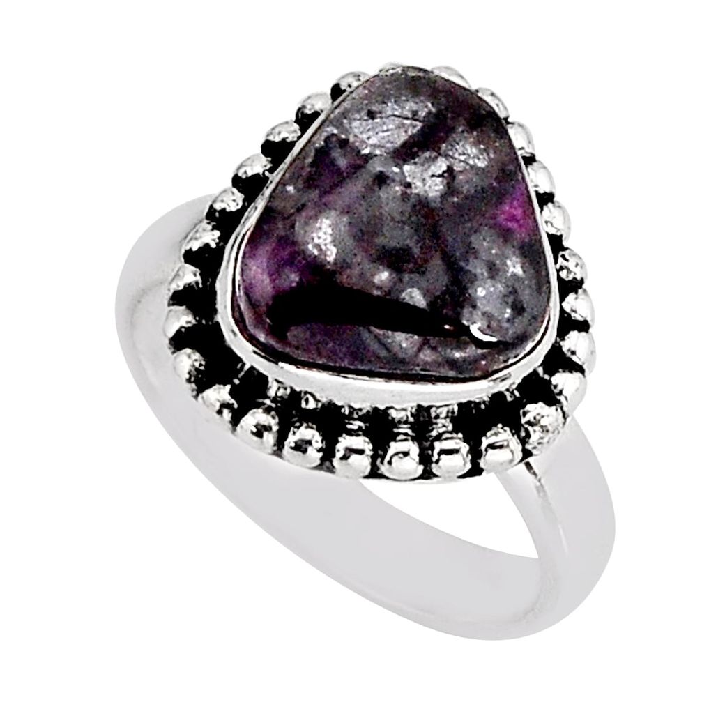 5.08cts solitaire natural pink eudialyte 925 sterling silver ring size 5 y75387