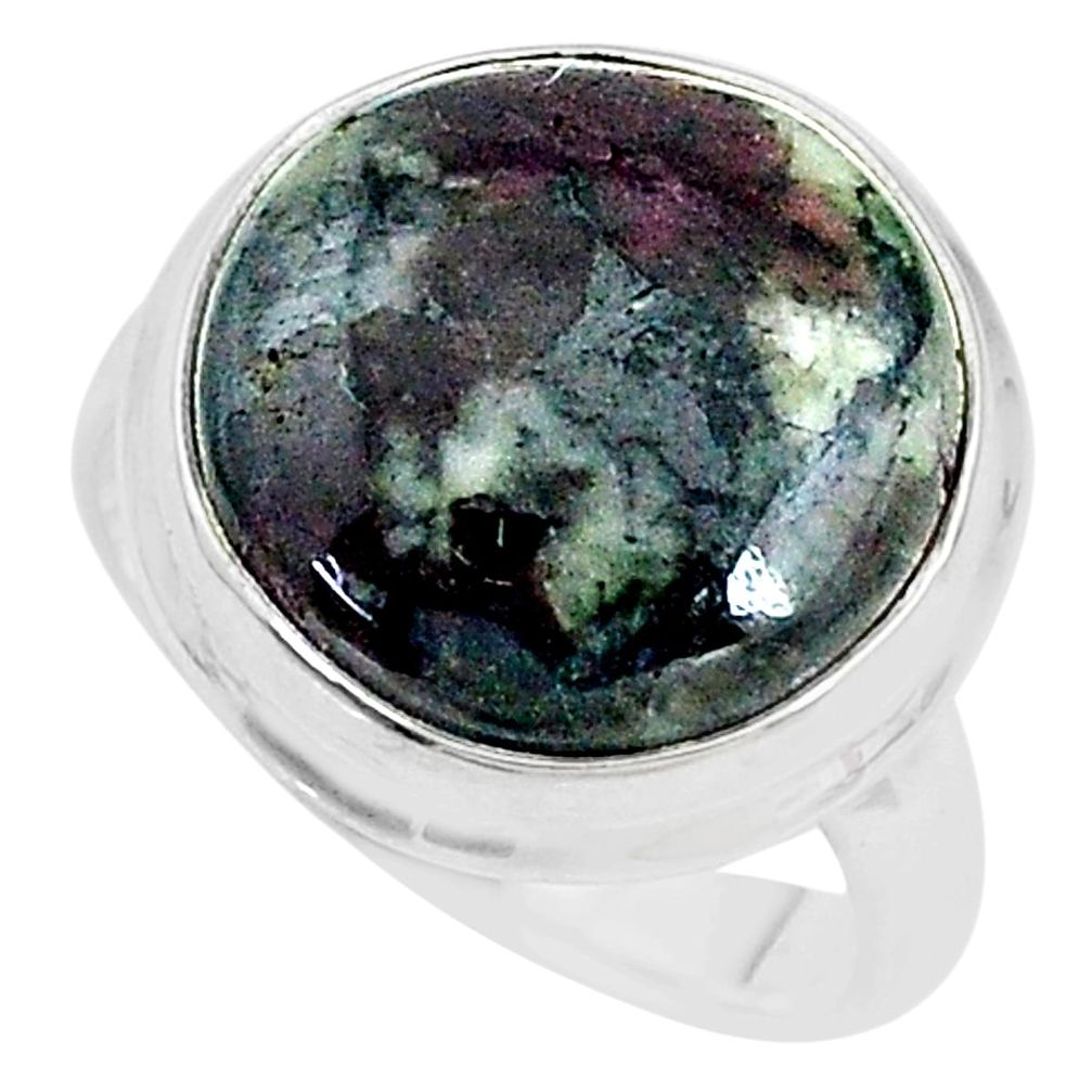 13.28cts solitaire natural pink eudialyte 925 sterling silver ring size 8 t10313