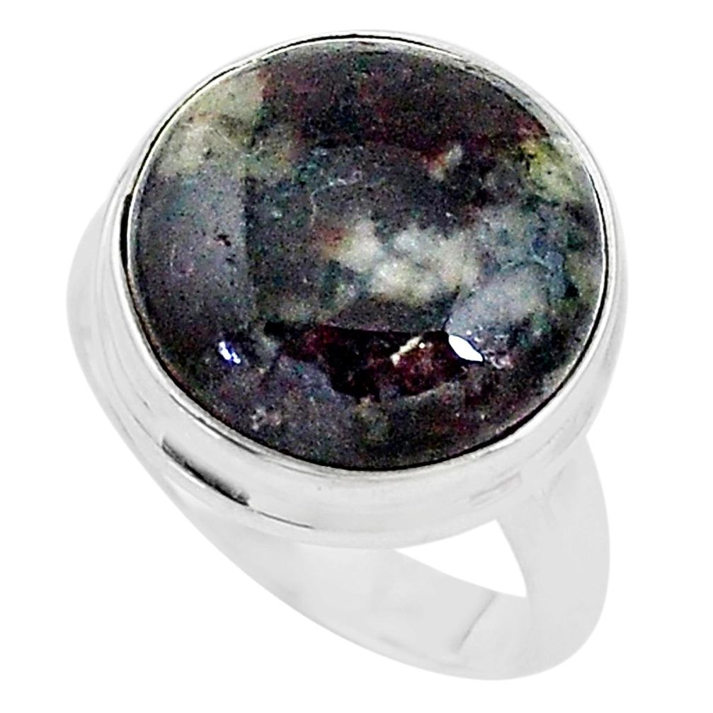 13.77cts solitaire natural pink eudialyte 925 sterling silver ring size 8 t10363