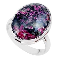 14.26cts solitaire natural pink eudialyte 925 sterling silver ring size 9 t28028