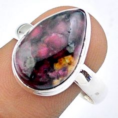 9.32cts solitaire natural pink eudialyte 925 sterling silver ring size 9 u12103