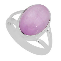 6.31cts solitaire natural pink kunzite 925 silver ring jewelry size 8 y77625