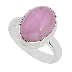 6.04cts solitaire natural pink kunzite 925 silver ring jewelry size 7.5 y77644
