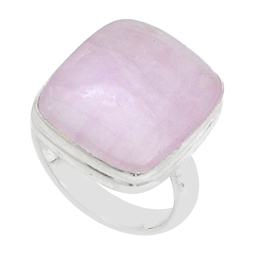 13.28cts solitaire natural pink kunzite 925 sterling silver ring size 6 u73976