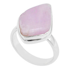 9.76cts solitaire natural pink kunzite 925 sterling silver ring size 7 u73982