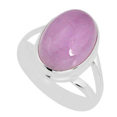 6.31cts solitaire natural pink kunzite 925 sterling silver ring size 7 y77374