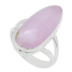 11.25cts solitaire natural pink kunzite 925 sterling silver ring size 8 u73979