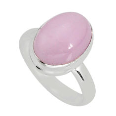 6.04cts solitaire natural pink kunzite 925 sterling silver ring size 8 y75101