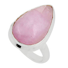 11.95cts solitaire natural pink kunzite 925 sterling silver ring size 5.5 y50609