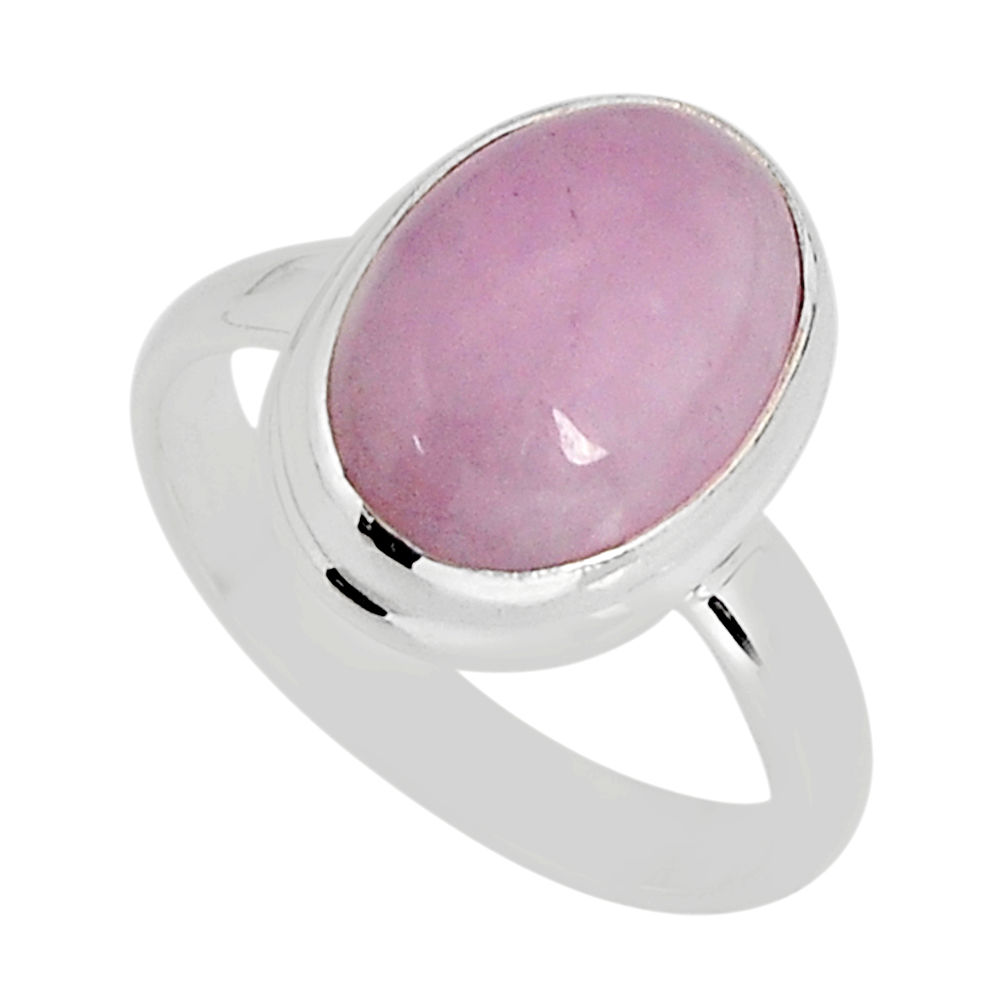 6.32cts solitaire natural pink kunzite 925 sterling silver ring size 7.5 y75106