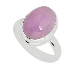 6.34cts solitaire natural pink kunzite 925 sterling silver ring size 7.5 y75108