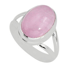 6.05cts solitaire natural pink kunzite 925 sterling silver ring size 7.5 y75109