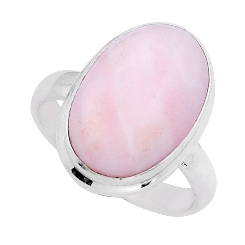 9.09cts solitaire natural pink lace agate 925 sterling silver ring size 8 y22189