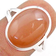 10.31cts solitaire natural pink moonstone 925 sterling silver ring size 8 t80722