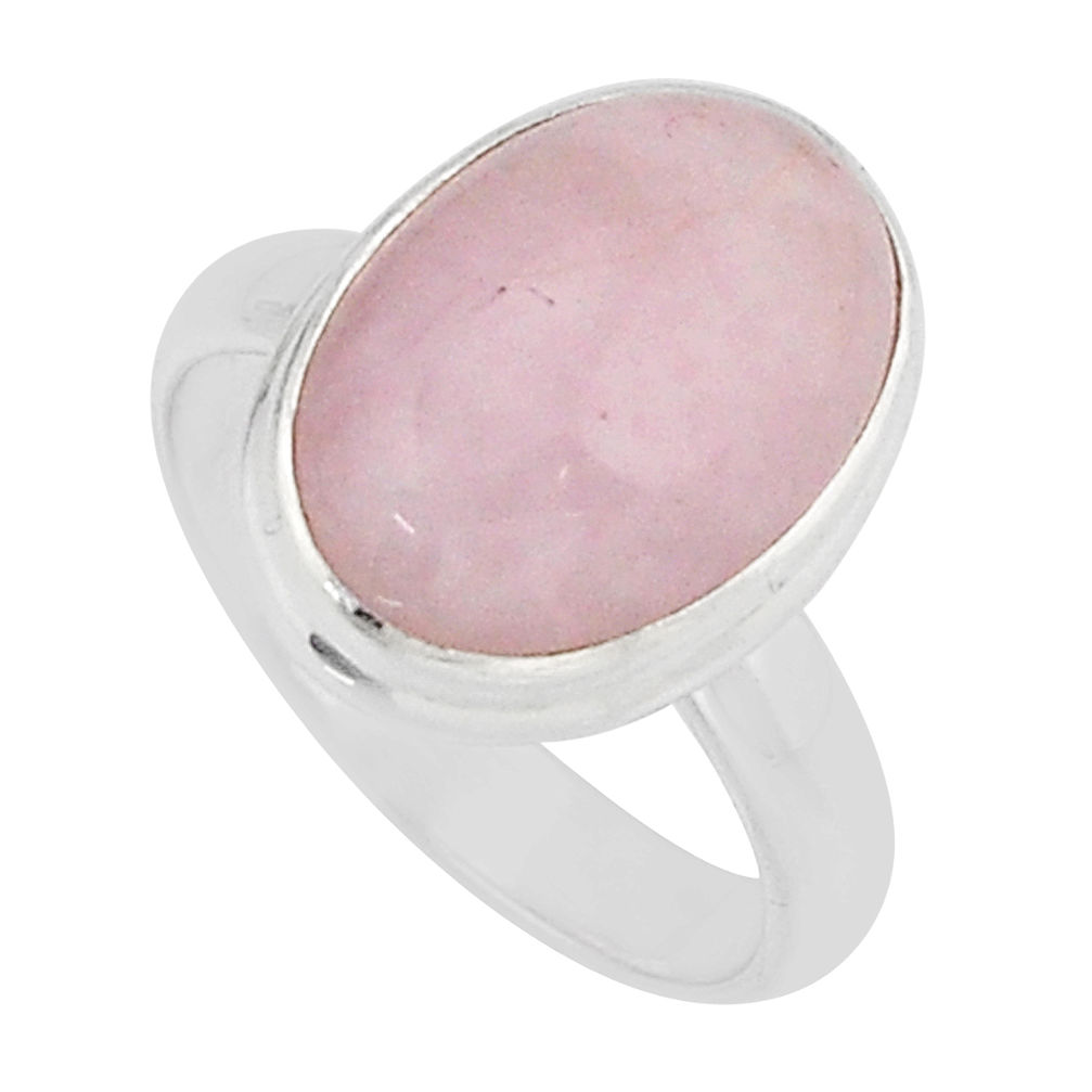 5.96cts solitaire natural pink morganite 925 sterling silver ring size 6 y66442