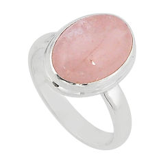 6.13cts solitaire natural pink morganite 925 sterling silver ring size 7 y65299