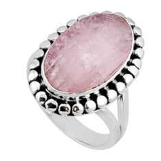 7.94cts solitaire natural pink morganite 925 sterling silver ring size 7 y65432