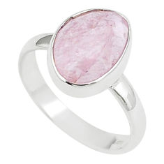 5.47cts solitaire natural pink morganite 925 sterling silver ring size 8 u22789