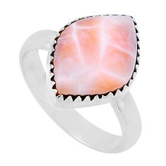 6.04cts solitaire natural pink natrolite 925 sterling silver ring size 8 n53203