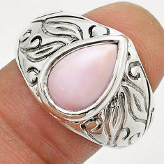 4.38cts solitaire natural pink opal 925 sterling silver mens ring size 9 u71741