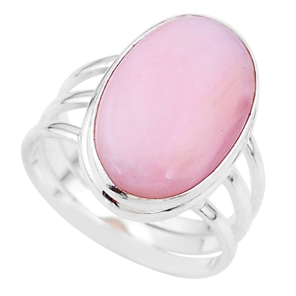 16.43cts solitaire natural pink opal 925 sterling silver ring size 11 t17934