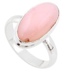 7.34cts solitaire natural pink opal 925 sterling silver ring size 9 t61602