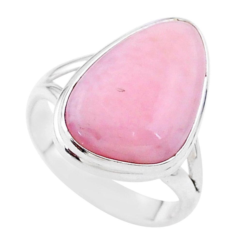 13.27cts solitaire natural pink opal fancy sterling silver ring size 9 t17935