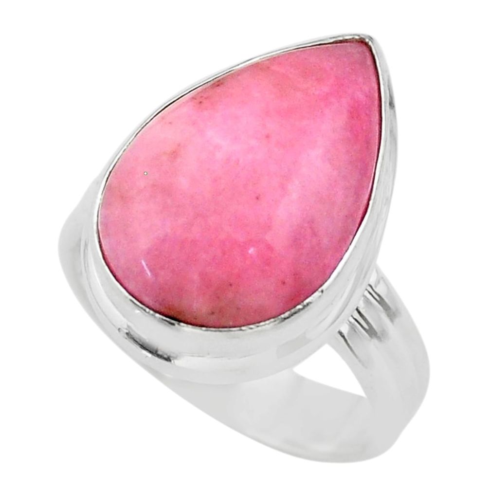 11.66cts solitaire natural pink petalite 925 silver ring jewelry size 6.5 t29043