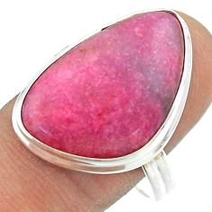 15.85cts solitaire natural pink petalite 925 sterling silver ring size 10 t54081