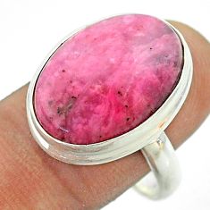 14.70cts solitaire natural pink petalite 925 sterling silver ring size 10 t54109