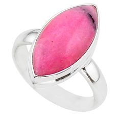 7.96cts solitaire natural pink petalite 925 sterling silver ring size 6 t39127