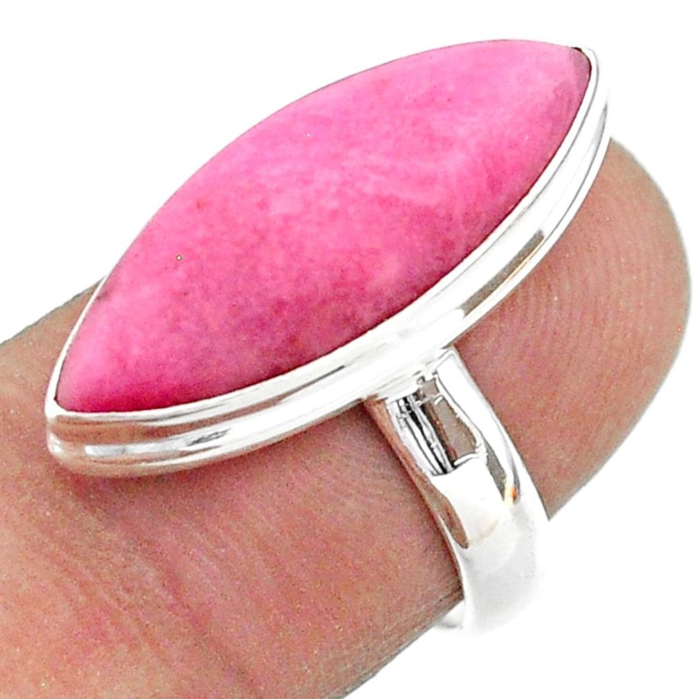 11.57cts solitaire natural pink petalite 925 sterling silver ring size 6 t39159