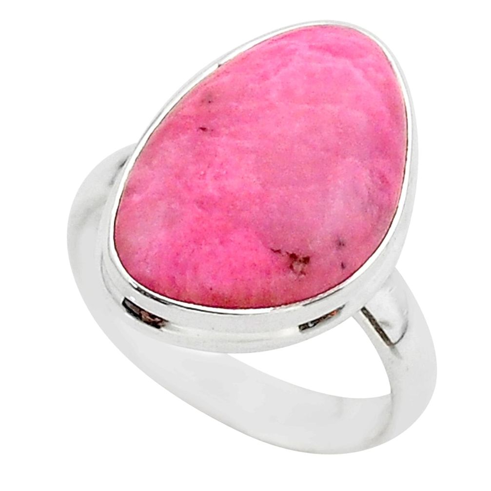 10.29cts solitaire natural pink petalite 925 sterling silver ring size 7 t39133