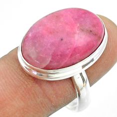14.67cts solitaire natural pink petalite 925 sterling silver ring size 9 t54103