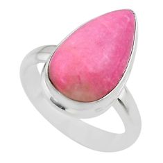 7.30cts solitaire natural pink petalite 925 sterling silver ring size 7.5 t29027