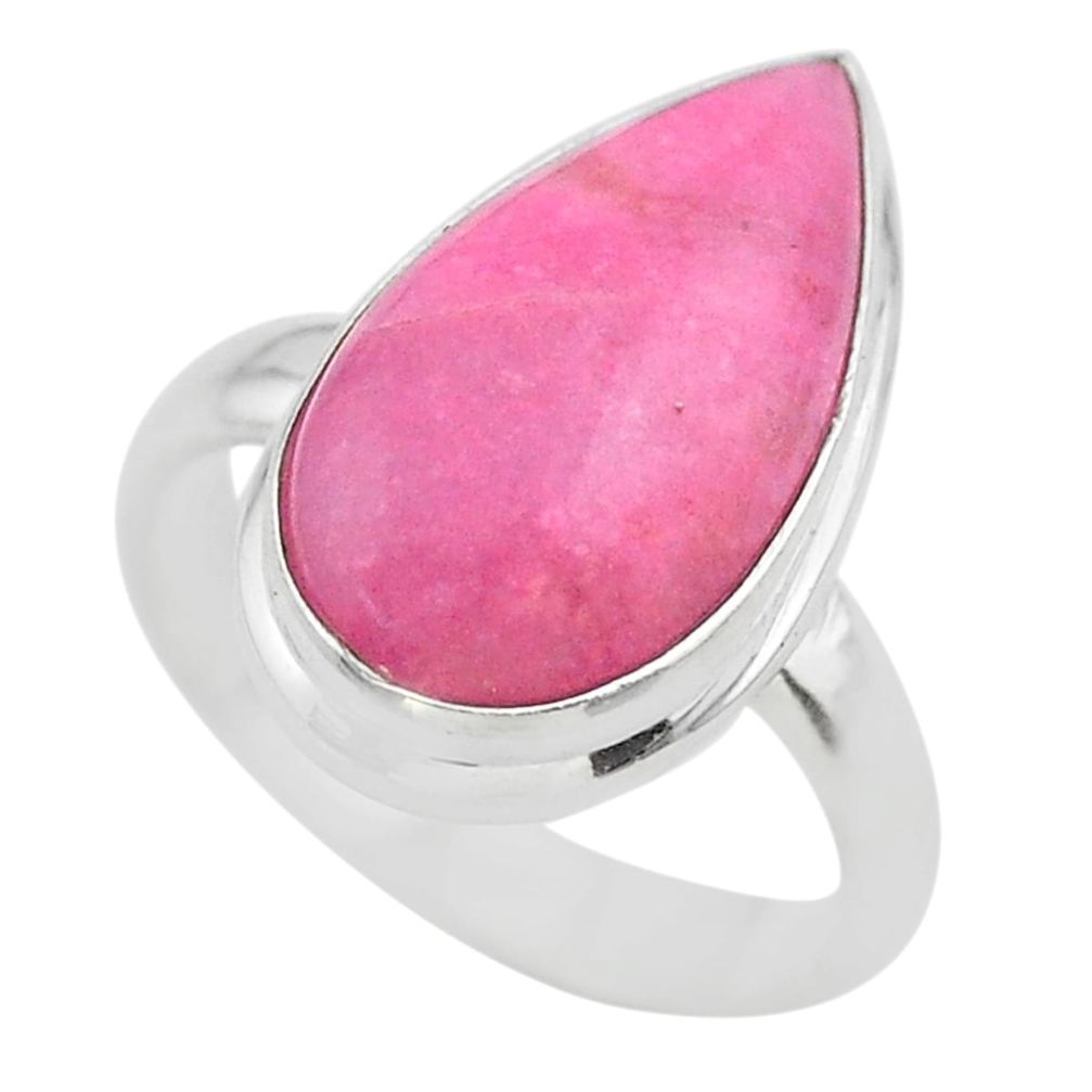 8.40cts solitaire natural pink petalite 925 sterling silver ring size 7.5 t29048