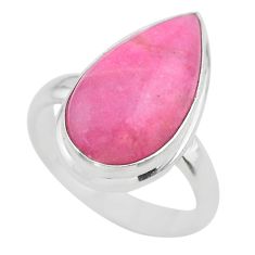 8.40cts solitaire natural pink petalite 925 sterling silver ring size 7.5 t29048