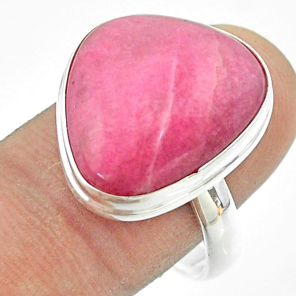 15.29cts solitaire natural pink petalite fancy 925 silver ring size 10.5 t54082