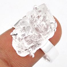 13.41cts solitaire natural pink petalite rough 925 silver ring size 9 u4950